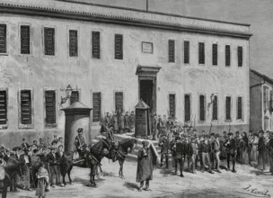 Jerez de la Frontera, province of Cadiz, Andalusia, Spain. Transfer of prisoners from the prison of