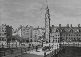 Amsterdam, Netherlands. View of the Sophia Square. Engraving. La Ilustracion Espanola y Americana