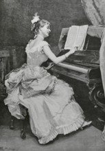 ‘Nocturne. Engraving by Arturo Carretero (1852-1903) after a painting by Raimundo de Madrazo