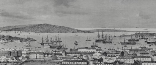 Toulon, France. General view of the city and port. Engraving. The Spanish and American Illustration