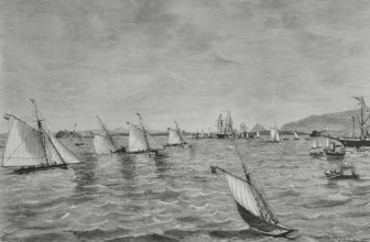 History of Spain. Sailing regattas held in the bay of Santander, in the Abra del Sardinero, on 29
