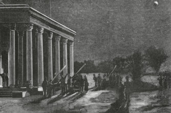 Spain. Madrid. Observation of the lunar eclipse from the peristyle of the Astronomical Observatory,