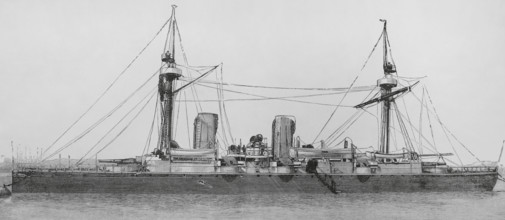Chilean Navy. Protected cruiser ‘Esmeralda’, built with a steel hull. Designed by George Wightwick