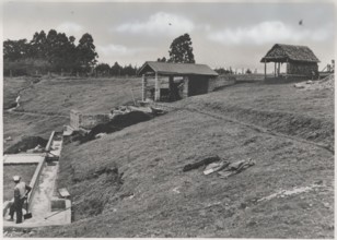 A tank where the coffee beans are first soaked before descending to the machinery house further down