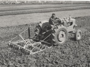 Fiat 25 R Diesel tractor equipped with harrow