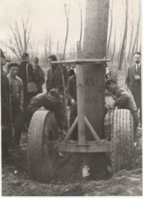 Deforestation with a cradle truck