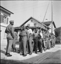 Commission of the Red Cross visits an internment camp, 1944.