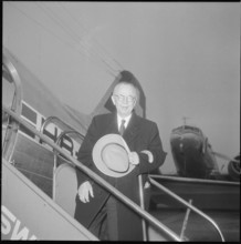 Josef Escher, departure to conference of ministers of transport, 1953.