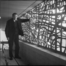 Alfred Manessier in the catholic church Moutier 1965.