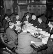Officials counting votes, election of the Bundesrat 1954.