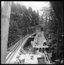 Schnurtobel brigde under construction; 1957.