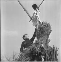 Symbolic burning of winter in Biel-Benken, circa in 1948.