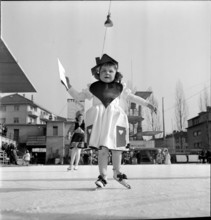 Children's carnival on the ice rink, Lausanne 1948.