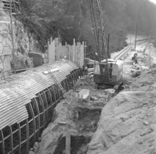 Railway tunnel Kerenzerberg under construction, 1957-1961.