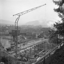 New Jaberg bridge under construction; 1951.