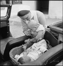WW 2: french baby refugees taken to orphanage Grange-Canal, 1944.