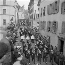 Henri Guisan with federal councils at his 80th birthday, Lausanne 1954.