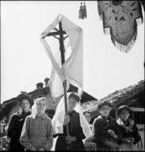 Corpus Christi procession in the Valais village Ayent, 1943.