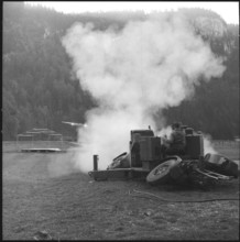 Anti-aircraft guided weapon at target practice, Studen 1959.