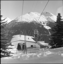 Cableway Schatzalp-Strelapass 1958.