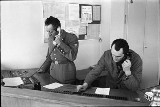 Motorway traffic surveillance by police headquarters Bursins, 1971.