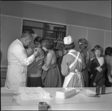 Pock vaccination programme at a school, Schaffhausen 1962.