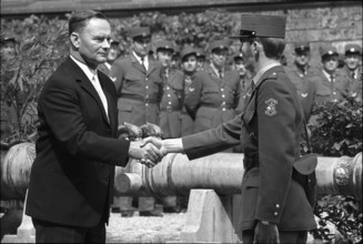 Jakob Stucki at Swearing In of police recruits, 1971.