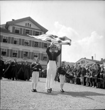 Flag swinger at Innerrhoden voter's meeting 1949.