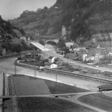 New bridge in Saint Maurice, Valais; 1957.