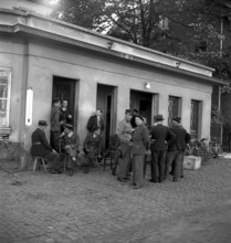 French customs and finance officers on strike, 1946.
