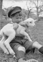 Farmer's boy with lamb, Drone 1944.