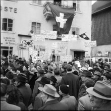 Demonstration against an army-training ground for tanks, 1956.