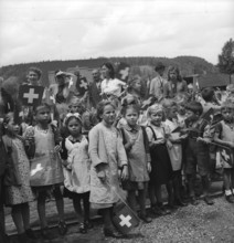 Official opening of the railway line Koblenz - Eglisau, 1945.
