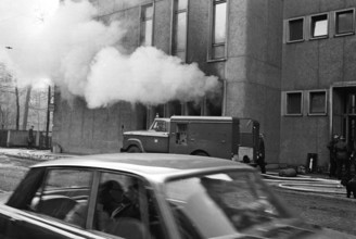 Fire at the phone switchboard Zurich Hottingen 1969.