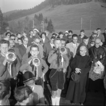 Biberbrugg, inauguration of the new bridge; 1958.