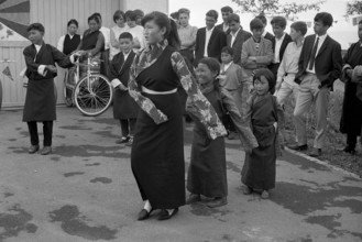 Tibetan children performing folk dance, Oetwil 1965.