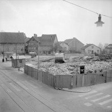 Hongg Zurich; buildings in the old village centre under demolition; 1960.
