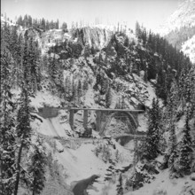 Bridge near Innerferrera under construction; 1958.