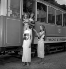 School theatre in support of the Swiss donation, 1945.