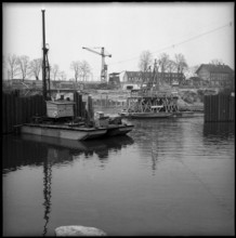 Building site of Birsfelden power station 1951.