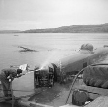 After WW 2: recovery of a UK bomber, Steckborn 1954.