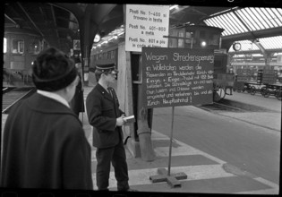 Railway Station in Zurich 1968: Blocked lines in Wollishofen because of railway accident.