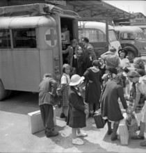 Journey home with a bus of the Swiss Red Cross.