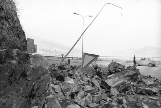 Rock slip near Lopper tunnel 1973.