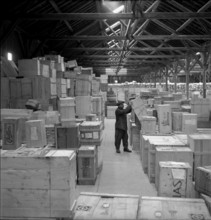 Warehouse of the Swiss donation organization, 1945.