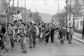 Champions cup semi final 1977: FC Zurich - Liverpool FC; Liverpool fans.