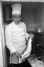 Gstaad; Jolidon, cook in the Palace Hotel; 1967.