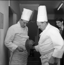 Gstaad; Ernesto Schlegel, chef in the Palace Hotel; 1967.