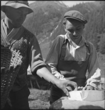 Farmers in the Turtmanntal valley, Switzerland, 1940.