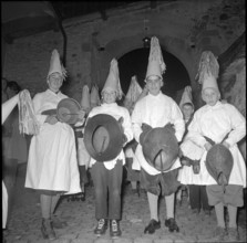 Chasing winter away, custom in Laupen, 1956.